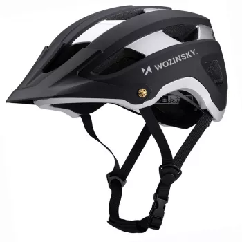 Wozinsky MTB šalmas su nuimamu skydeliu, lengvas, 57-62 cm, juodas-sidabrinis