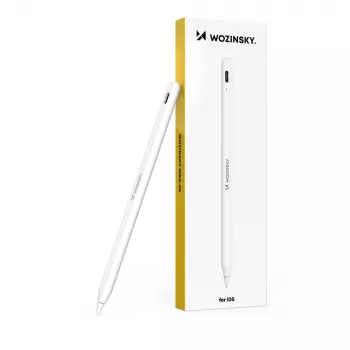Wozinsky Stylus, skirtas Apple iPad 2018-2025 | USB-C | Greitas įkrovimas - Baltas