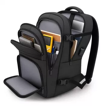 Wozinsky WPW-20L kelioninė kuprinė su skyriumi nešiojamam kompiuteriui iki 15 inch, 40x20x25 cm, rankinis bagažas, 20L - juoda