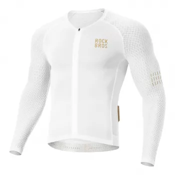 ROCKBROS YDCX008 Diamond Long Sleeve Cycling Jersey Size M - White