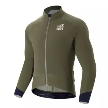 ROCKBROS YDWT014 Žieminė vilnonė dviejų sluoksnių dviračių striukė XL Žalia