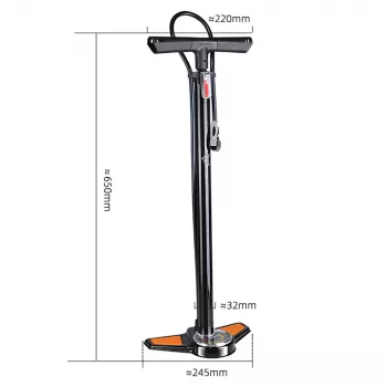 ROCKBROS Grindinis siurblys GP6532B su slėgio matuokliu - Juoda/Oranžinė