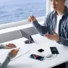 Powerbank Wozinsky WFC-15W 20000mAh 22.5W PD20W su įmontuotais Lightning ir USB-C kabeliais - balta