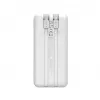 Powerbank Wozinsky WFC-15W 20000mAh 22.5W PD20W su įmontuotais Lightning ir USB-C kabeliais - balta