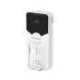 Powerbank Wozinsky WFC-15W 20000mAh 22.5W PD20W su įmontuotais Lightning ir USB-C kabeliais - balta