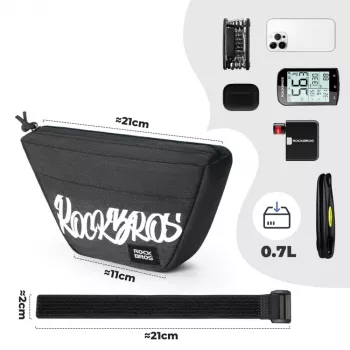 Rockbros G011 Flash Journey Vairinio Krepšys – Trapecijos Formos, Juodas