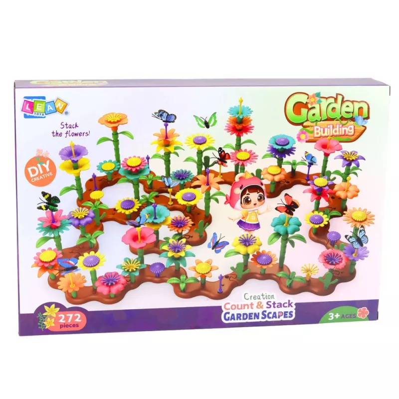 LEAN TOYS Konstrukcinių kaladėlių rinkinys Kūrybingas sodas Gėlės Augalai 3D 272 vnt.