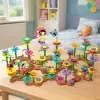 LEAN TOYS Konstrukcinių kaladėlių rinkinys Kūrybingas sodas Gėlės Augalai 3D 272 vnt.