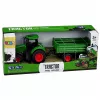 LEAN TOYS Žemės ūkio traktorius su savivarčio priekaba, guminiai ratai, žalias, 1:24