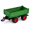LEAN TOYS Žemės ūkio traktorius su savivarčio priekaba, guminiai ratai, žalias, 1:24