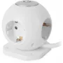 ENTAC Power Strip Globe 3-Way with USB Switch White