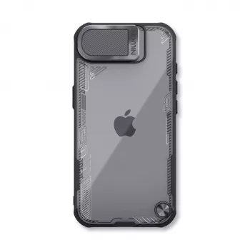Nillkin Iceblade Prop Case, skirta iPhone 16e / 17e su fotoaparato objektyvo dangteliu ir atrama - Juoda