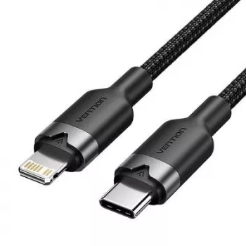 VENTION LALBH USB-C į Lightning laidas 2m Juodas MFi sertifikuotas greitas įkrovimas