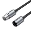 VENTION BKHHI XLR mikrofono kabelis 3m juodas, pintas nailonu, su aliumininėmis jungtimis