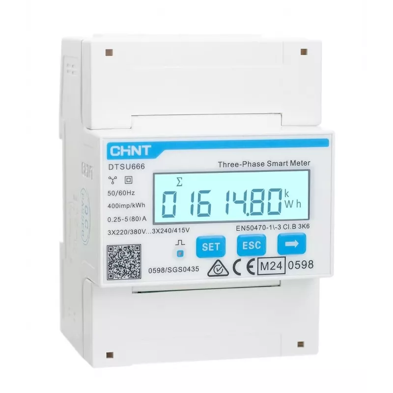 CHINT Smart Power Sensor 3Ph+N Modbus 5(80)A MID