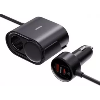 Baseus 1for2 automobilinis įkroviklis 30W juodas