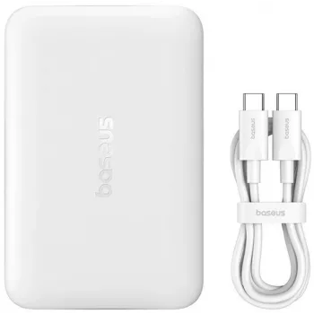 Baseus EnerFill FM11 Ultra-Mini 10000 mAh 22.5W MagSafe suderinama Power Bank balta