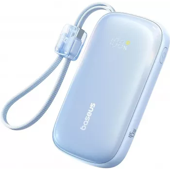 Baseus EnerFill FC21 Qpow 3 Ultra 10000mAh 45W Power Bank su nuimamu USB-C/Lightning laidu - mėlyna