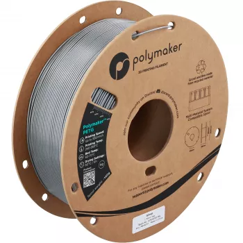 Polymaker PETG 3D spausdintuvo kaitinamoji medžiaga, 1,75 mm, 1 kg, sidabrinė (PB05010)