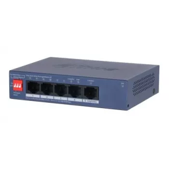 DAHUA CS4005-4GT-36 valdomas L2 Gigabit Ethernet jungiklis su 4 prievadais PoE+ 36W, stalinis / montuojamas ant sienos