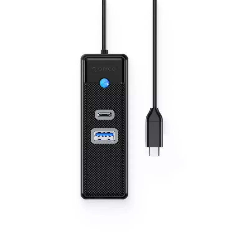 ORICO PW3UR25-C3 USB-C Hub 3-Port su 2.5G Ethernet, 1x USB-A 3.0, 1x USB-C 3.0, 1,8 m laidas, juoda