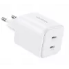 Ugreen GaN 45W 2xUSB-C sieninis įkroviklis - baltas