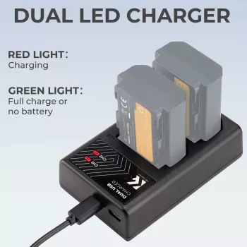 K&F Concept Dual USB Charger, skirtas Sony NP-FZ100 akumuliatoriui - KF28.0010