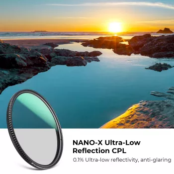 K&F Concept Nano-X itin mažo atspindžio apskritas poliarizacinis filtras 58mm