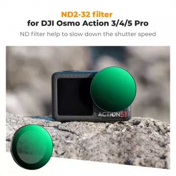 K&F Concept Nano-X Series Variable ND Filter ND2-ND32, skirtas DJI Osmo Action 3/4/5 Pro