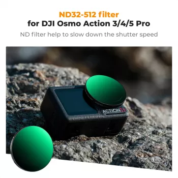 KF Concept Nano-X kintamo tankio ND filtras ND32-512 pilkas, skirtas DJI Osmo Action 3/4/5 Pro