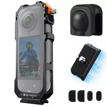 KF apsauginis rėmas su laikikliu, 2x 1/4 colio-20 sriegiu ir GoPro laikikliu, skirta Insta360 X5 / Kf31.182