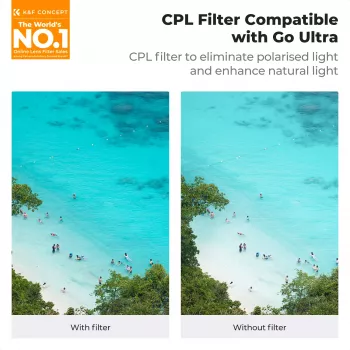K&F Concept Nano-X 8K Ultra HD cirkulinis poliarizatorius (CPL) filtras su dėklu Insta360 GO Ultra KF12.0011