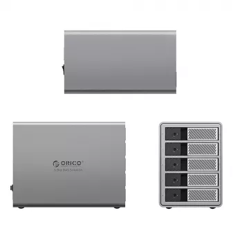 ORICO 9858T3 5-Bay Thunderbolt 3 DAS Solution ProThunder, skirta 2,5/3,5 col. SATA HDD/SSD – pilka