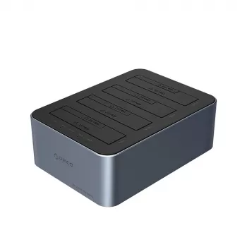 ORICO 6646C3-C 4-Bay Docking Station, skirta 2.5/3.5 SATA HDD/SSD su neprisijungus veikiančia klonavimo funkcija - Pilka