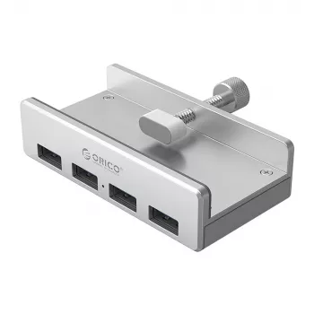 ORICO MH4PU Clamp-on USB Hub 4x USB-A 3.0 - Sidabrinis