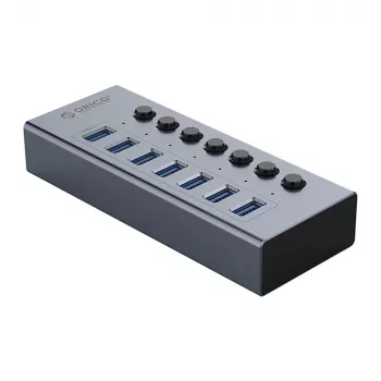 ORICO BT2U3-7AB 7 prievadų USB 3.0 šakotuvas su atskirais jungikliais - pilka