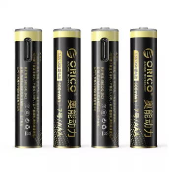 ORICO Ener-G EG7C 1,5V 500mWh Įkraunama AAA ličio baterija su USB-C įkrovimo kabeliu, 4 vnt. pakuotė