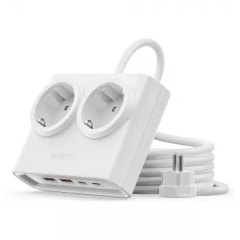 ORICO PDC25 Power Strip 25W 6-in-1 2x AC + 2x USB-A + 2x USB-C - White