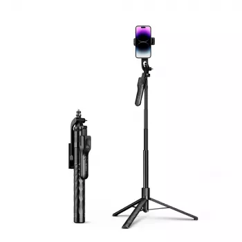 ORICO SPM175 Selfie lazdelė-tripodas su Bluetooth 5.2 nuotolinio valdymo pulteliu, 1/4 inch universaliu varžtu, 360° sukimu, 70 cm maksimaliu ilgiu, juoda