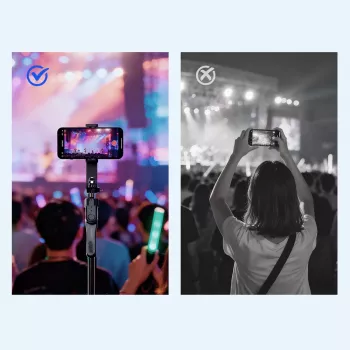 ORICO SPM175 Selfie lazdelė-tripodas su Bluetooth 5.2 nuotolinio valdymo pulteliu, 1/4 inch universaliu varžtu, 360° sukimu, 70 cm maksimaliu ilgiu, juoda