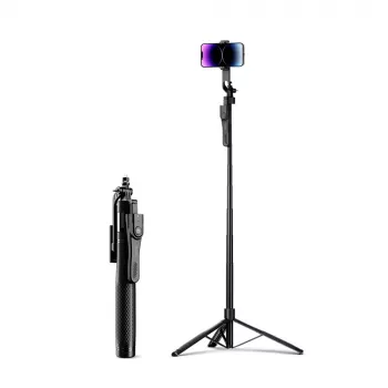 ORICO SPM215 Selfie Stick Tripod su Bluetooth 5.2 nuotolinio valdymo pulteliu, 360° sukimu, 1/4 colio trikojo laikikliu, išsiskleidžia iki 72 cm, juodas