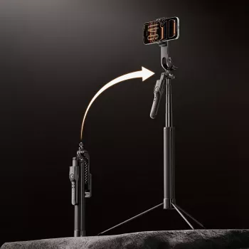 ORICO SPM170 Selfie lazdelė trikojis su Bluetooth nuotolinio valdymo pulteliu, 1/4 inch universalus sraigtas, 6 sekcijų ištraukimas iki 72 cm, juoda