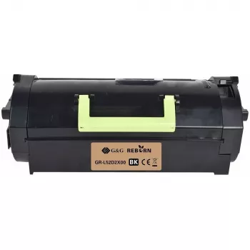 G&G Reborn kasetė su toneriu, suderinama su Lexmark 522X/52D2X00, juoda, 45 000 puslapių, perdirbta, 21310