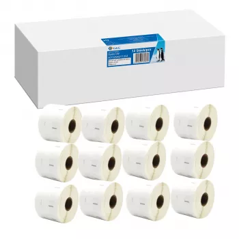 12x G&G Etiketės 32mm x 57mm Juoda ant Baltos, suderinamos su Dymo 11354 / S0722540