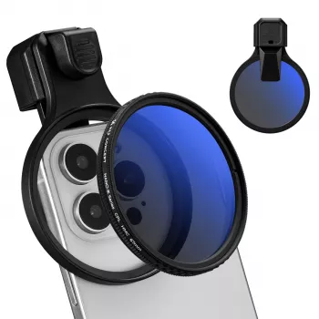 K&F Concept 67mm apskritas poliarizacinis CPL filtras su spaustuku išmaniajam telefonui - KF15.0027