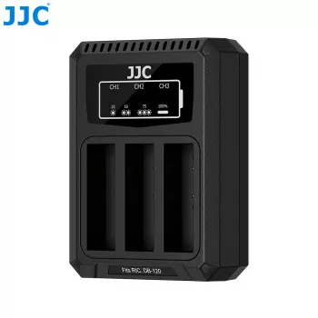 JJC Trigubas USB akumuliatorių įkroviklis, skirtas Ricoh DB-120 (3 lizdai) - DCH-DB120TC