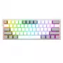 Redragon K617 Fizz RGB White/Grey 60% mechaninė žaidimų klaviatūra su karšto keitimo raudonais jungikliais
