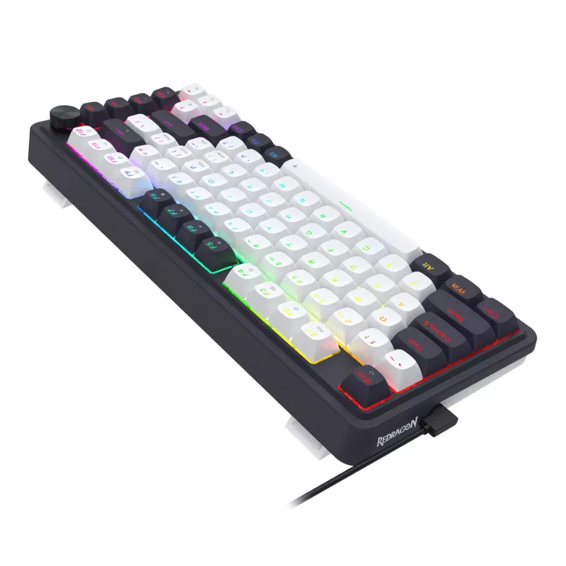 Redragon Ucal Magnetic K673WB-RGB-M 75% Tri-Mode Mechanical Gaming Keyboard, White/Black