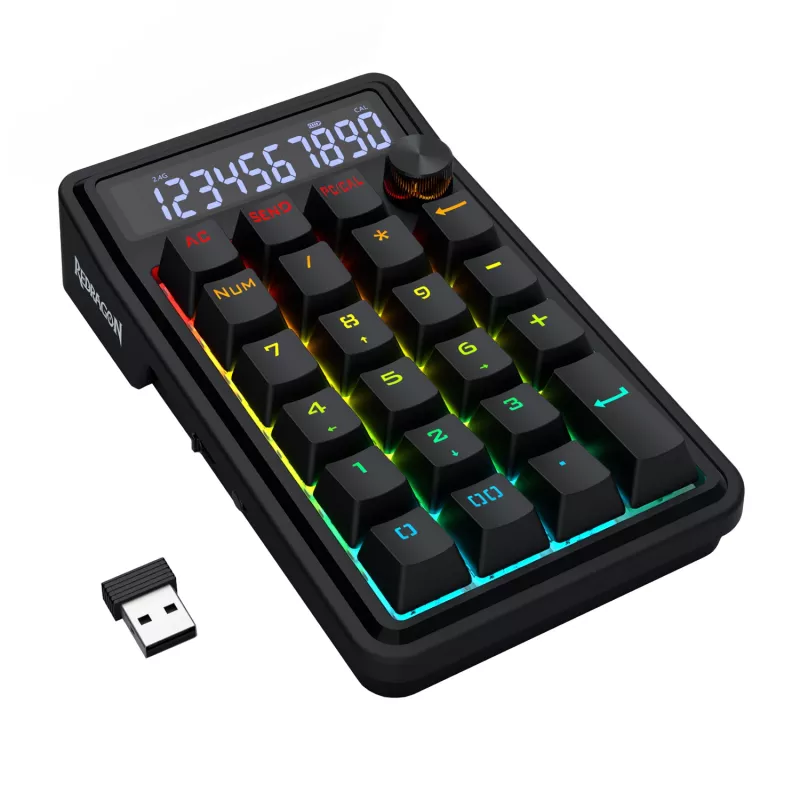 Redragon Cove K733-RGB-WL 60% Tri-Mode mechaninė klaviatūra, karštai keičiami jungikliai, RGB, juoda