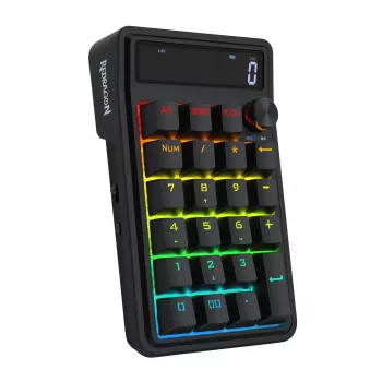 Redragon Cove K733-RGB-WL 60% Tri-Mode mechaninė klaviatūra, karštai keičiami jungikliai, RGB, juoda